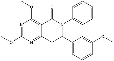 7,8-Dihydro-2,4-dimethoxy-6-phenyl-7-(3-methoxyphenyl)pyrido[4,3-d]pyrimidin-5(6H)-one Structure