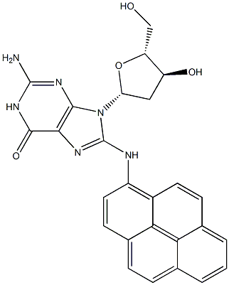 8-(1-Pyrenylamino)-2'-deoxyguanosine Structure