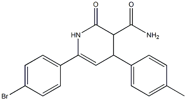 1,2,3,4-Tetrahydro-2-oxo-4-(4-methylphenyl)-6-(4-bromophenyl)pyridine-3-carboxamide Structure