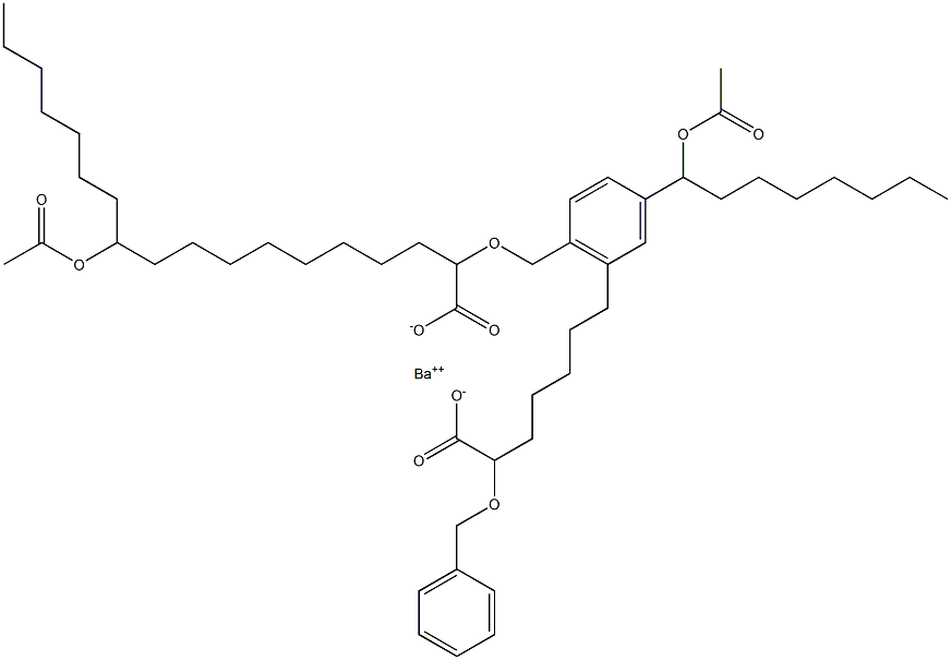 Bis(2-benzyloxy-11-acetyloxystearic acid)barium salt 구조식 이미지