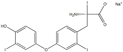 (R)-2-Amino-3-[4-(4-hydroxy-3-iodophenoxy)-2-iodophenyl]-2-iodopropanoic acid sodium salt 구조식 이미지