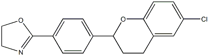 6-Chloro-2-[4-[(4,5-dihydrooxazol)-2-yl]phenyl]-3,4-dihydro-2H-1-benzopyran 구조식 이미지