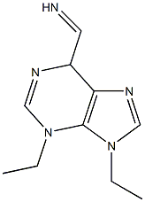 (3-Ethyl-9-ethyl-3,6-dihydro-9H-purine)-6-methanimine 구조식 이미지