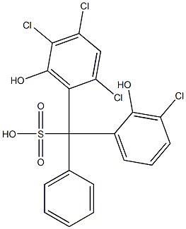 (3-Chloro-2-hydroxyphenyl)(2,4,5-trichloro-6-hydroxyphenyl)phenylmethanesulfonic acid 구조식 이미지