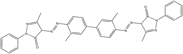 4,4'-Bis(4,5-dihydro-1-phenyl-3-methyl-5-oxo-1H-pyrazol-4-ylazo)-3,3'-dimethylbiphenyl 구조식 이미지