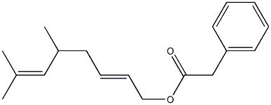 Phenylacetic acid 5,7-dimethyl-2,6-octadienyl ester Structure