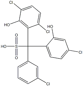 (3-Chlorophenyl)(4-chloro-2-hydroxyphenyl)(2,5-dichloro-6-hydroxyphenyl)methanesulfonic acid 구조식 이미지