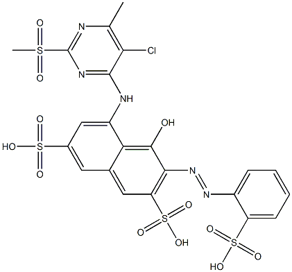 5-[[5-Chloro-6-methyl-2-(methylsulfonyl)-4-pyrimidinyl]amino]-4-hydroxy-3-[(2-sulfophenyl)azo]-2,7-naphthalenedisulfonic acid Structure