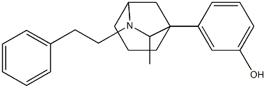 3-(7-Methyl-6-phenethyl-6-azabicyclo[3.2.1]octan-1-yl)phenol Structure