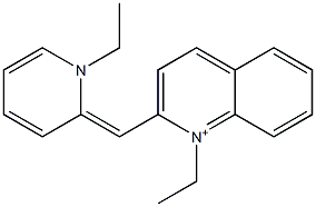 1-Ethyl-2-[[1-ethylpyridin-2(1H)-ylidene]methyl]quinolinium Structure