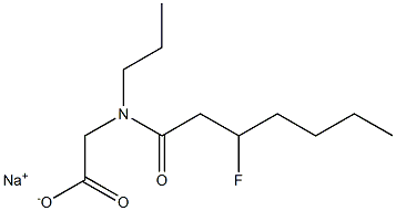 N-(3-Fluoroheptanoyl)-N-propylglycine sodium salt 구조식 이미지