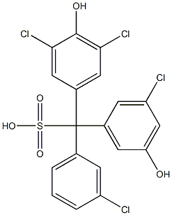 (3-Chlorophenyl)(3-chloro-5-hydroxyphenyl)(3,5-dichloro-4-hydroxyphenyl)methanesulfonic acid Structure