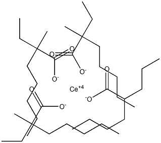 Cerium(IV)tris(2-ethyl-2-methylheptanoate)=2-methyl-2-propylhexanoate 구조식 이미지