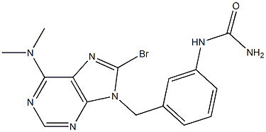 6-Dimethylamino-8-bromo-9-(3-ureidobenzyl)-9H-purine 구조식 이미지