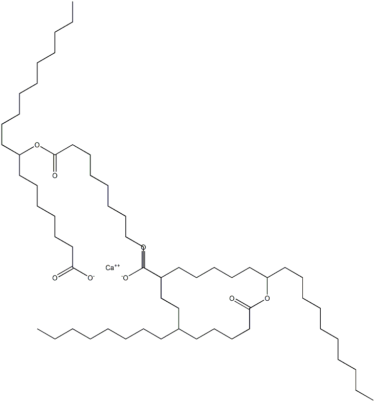 Bis(8-tetradecanoyloxystearic acid)calcium salt Structure