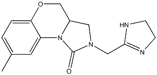 8-Methyl-2,3,3a,4-tetrahydro-2-[(1-imidazolin-2-yl)methyl]-1H-imidazo[5,1-c][1,4]benzoxazin-1-one 구조식 이미지