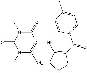 6-Amino-5-[[2,5-dihydro-4-(4-methylbenzoyl)furan]-3-ylamino]-1,3-dimethyluracil Structure