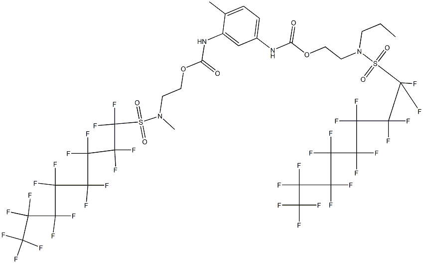 1-Methyl-2-[2-[N-methyl-N-(heptadecafluorooctyl)sulfonylamino]ethoxycarbonylamino]-4-[2-[N-propyl-N-(heptadecafluorooctylsulfonyl)amino]ethoxycarbonylamino]benzene Structure
