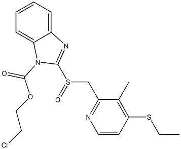 2-[[(4-Ethylthio-3-methyl-2-pyridinyl)methyl]sulfinyl]-1H-benzimidazole-1-carboxylic acid 2-chloroethyl ester Structure