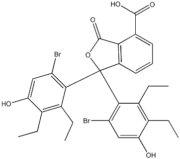 1,1-Bis(6-bromo-2,3-diethyl-4-hydroxyphenyl)-1,3-dihydro-3-oxoisobenzofuran-4-carboxylic acid Structure