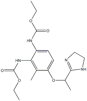 2-[1-(3,4-Di(ethoxycarbonylamino)-2-methylphenoxy)ethyl]-2-imidazoline 구조식 이미지