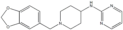 5-[4-[(2-Pyrimidinyl)amino]piperidinomethyl]-1,3-benzodioxole 구조식 이미지