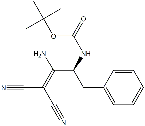 [(S)-3-Phenyl-2-[(tert-butoxycarbonyl)amino]-1-aminopropylidene]malononitrile Structure