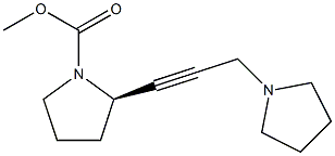 (2R)-2-[3-(Pyrrolidin-1-yl)-1-propynyl]pyrrolidine-1-carboxylic acid methyl ester 구조식 이미지