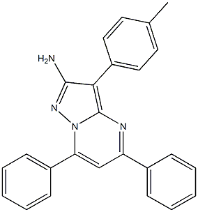 2-Amino-3-(4-methylphenyl)-5,7-diphenylpyrazolo[1,5-a]pyrimidine 구조식 이미지