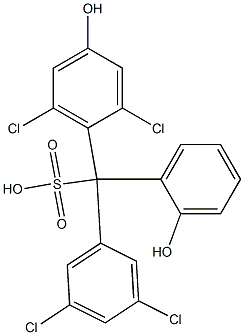 (3,5-Dichlorophenyl)(2,6-dichloro-4-hydroxyphenyl)(2-hydroxyphenyl)methanesulfonic acid 구조식 이미지