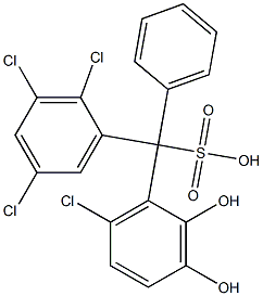 (6-Chloro-2,3-dihydroxyphenyl)(2,3,5-trichlorophenyl)phenylmethanesulfonic acid 구조식 이미지