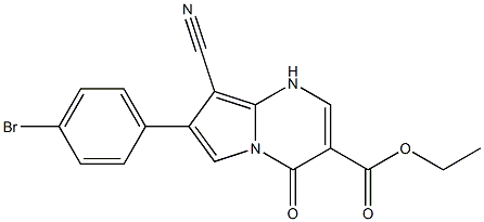 4-Oxo-7-(4-bromophenyl)-8-cyano-1,4-dihydropyrrolo[1,2-a]pyrimidine-3-carboxylic acid ethyl ester 구조식 이미지