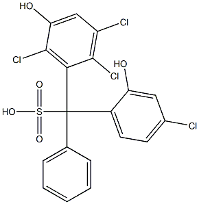 (4-Chloro-2-hydroxyphenyl)(2,3,6-trichloro-5-hydroxyphenyl)phenylmethanesulfonic acid 구조식 이미지