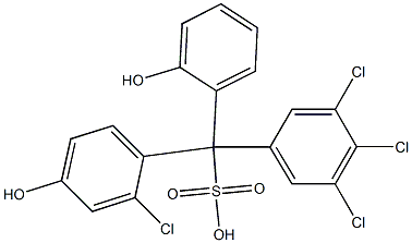 (2-Chloro-4-hydroxyphenyl)(3,4,5-trichlorophenyl)(2-hydroxyphenyl)methanesulfonic acid 구조식 이미지