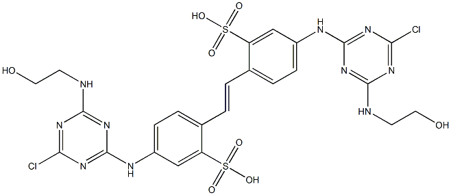 4,4'-Bis[4-chloro-6-(2-hydroxyethylamino)-1,3,5-triazin-2-ylamino]-2,2'-stilbenedisulfonic acid Structure