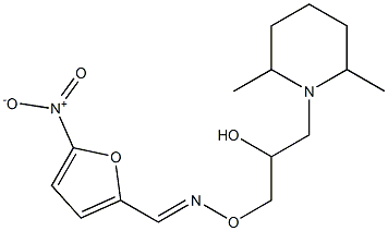 5-Nitro-2-furancarbaldehyde O-[3-(2,6-dimethyl-1-piperidinyl)-2-hydroxypropyl]oxime 구조식 이미지