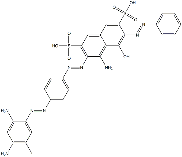 4-Amino-3-[p-(2,4-diamino-5-methylphenylazo)phenylazo]-5-hydroxy-6-(phenylazo)-2,7-naphthalenedisulfonic acid Structure