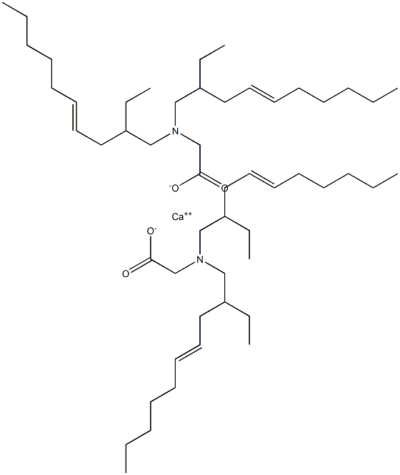 Bis[N,N-bis(2-ethyl-4-decenyl)glycine]calcium salt Structure