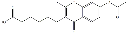 6-(7-Acetoxy-2-methyl-4-oxo-4H-1-benzopyran-3-yl)hexanoic acid Structure