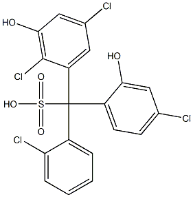 (2-Chlorophenyl)(4-chloro-2-hydroxyphenyl)(2,5-dichloro-3-hydroxyphenyl)methanesulfonic acid 구조식 이미지