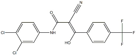 2-Cyano-3-hydroxy-3-[4-trifluoromethylphenyl]-N-[3,4-dichlorophenyl]acrylamide Structure