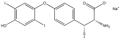 (2S,3R)-2-Amino-3-[4-(4-hydroxy-2,5-diiodophenoxy)phenyl]-3-iodopropanoic acid sodium salt 구조식 이미지