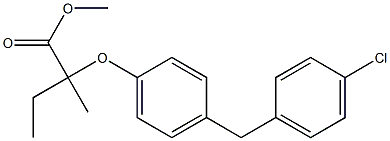 2-[4-(4-Chlorobenzyl)phenoxy]-2-methylbutyric acid methyl ester 구조식 이미지