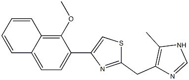 4-(1-Methoxy-2-naphthalenyl)-2-(5-methyl-1H-imidazol-4-ylmethyl)thiazole 구조식 이미지