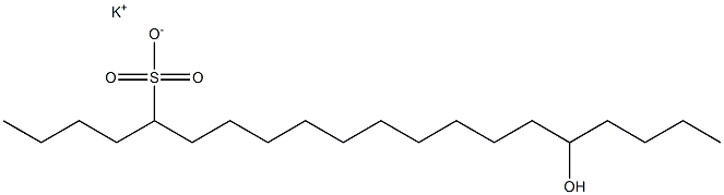 16-Hydroxyicosane-5-sulfonic acid potassium salt Structure