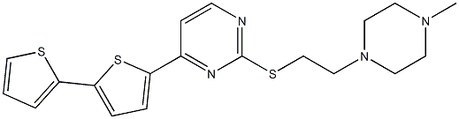 2-[2-(4-Methyl-1-piperazinyl)ethylthio]-4-[5-(2-thienyl)-2-thienyl]pyrimidine Structure