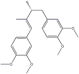 [R,(-)]-1,4-Bis(3,4-dimethoxyphenyl)-2,3-dimethyl-1-butene Structure