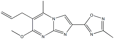 6-Allyl-7-methoxy-5-methyl-2-(3-methyl-1,2,4-oxadiazol-5-yl)imidazo[1,2-a]pyrimidine 구조식 이미지