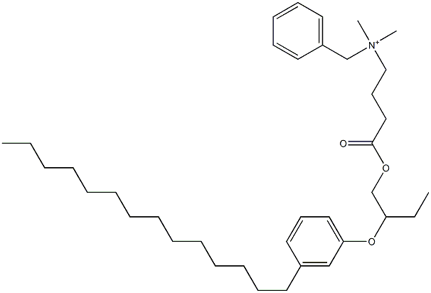 N,N-Dimethyl-N-benzyl-N-[3-[[2-(3-tetradecylphenyloxy)butyl]oxycarbonyl]propyl]aminium 구조식 이미지