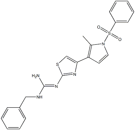 N-[Amino(benzylamino)methylene]-4-[1-(phenylsulfonyl)-2-methyl-1H-pyrrole-3-yl]thiazole-2-amine Structure